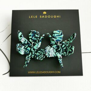 ✨Lele Sadoughi✨ Small Paper Lily Earrings Green